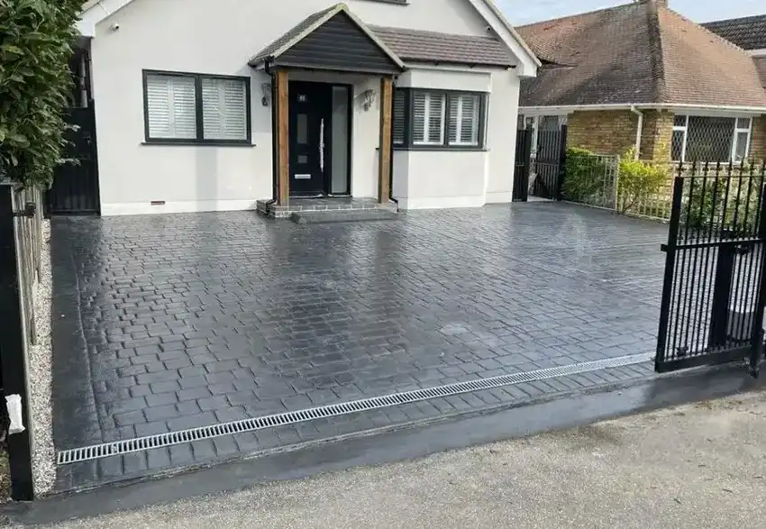 Imprinted concrete driveways