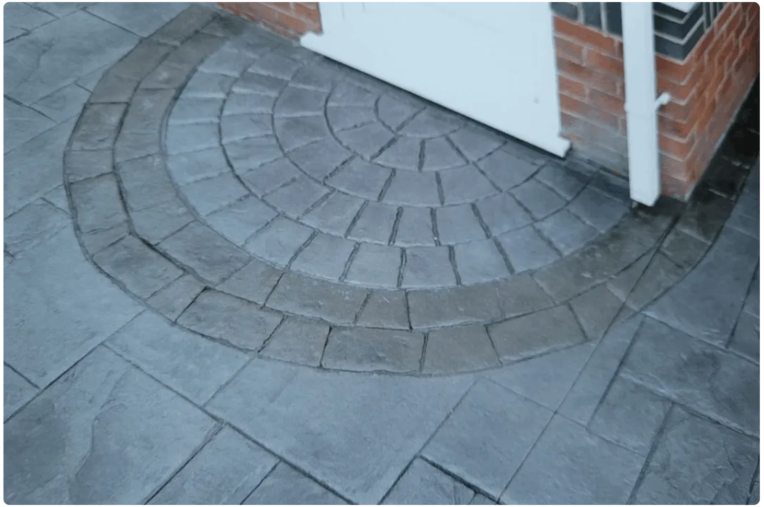 Stamped concrete driveway finish