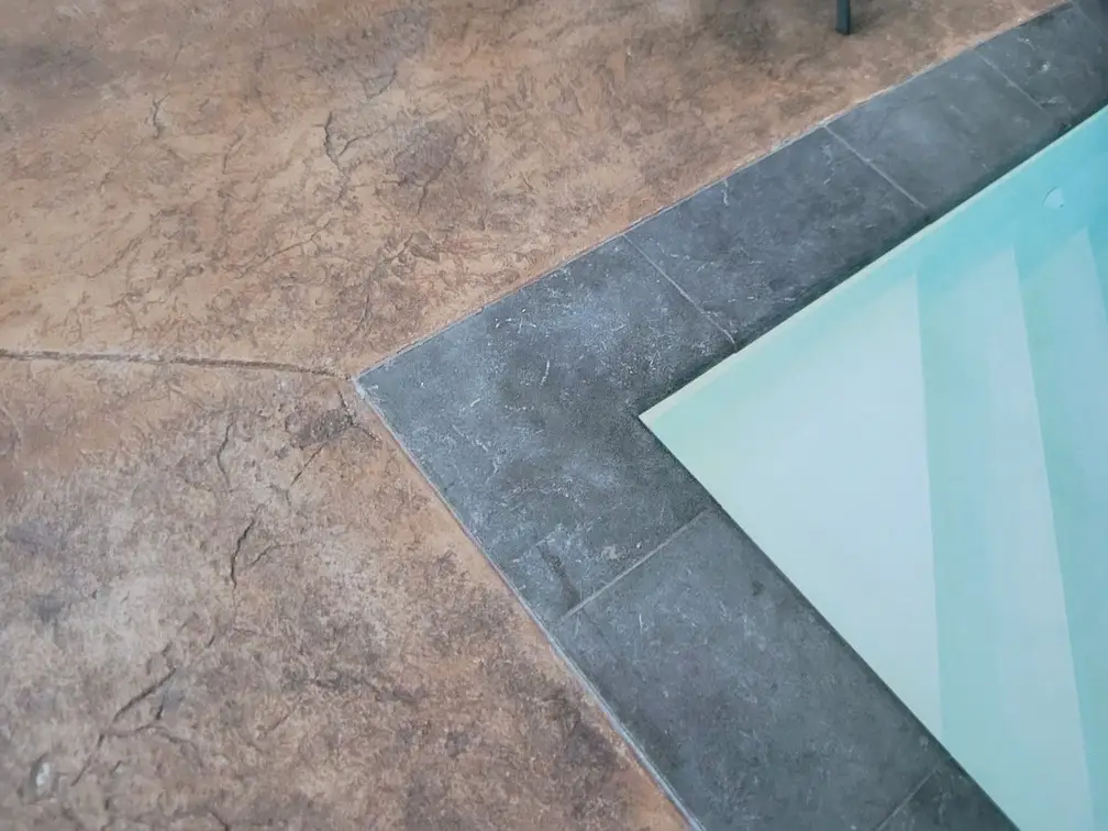 Imprinted concrete driveway installation