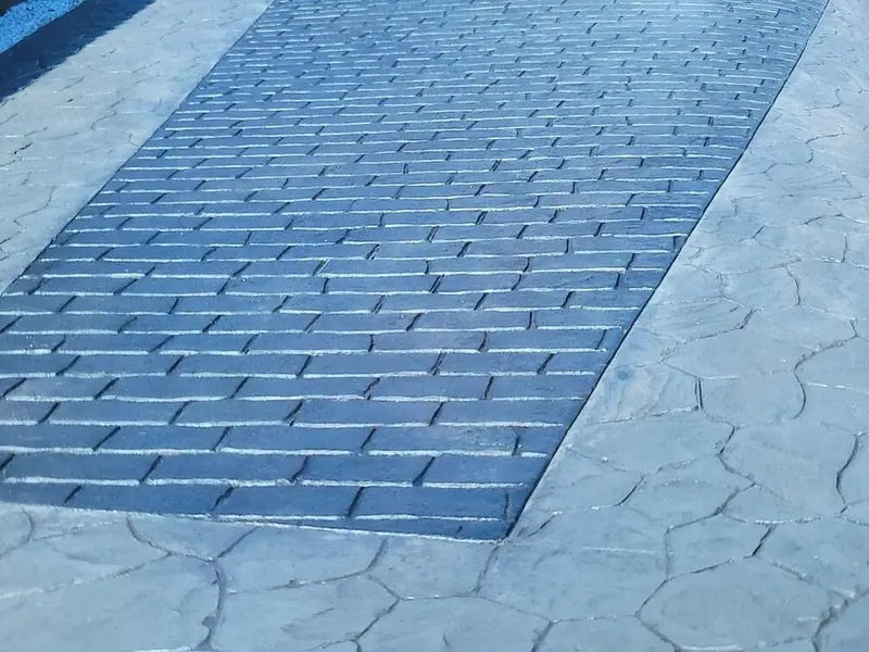 Herringbone block paving driveway